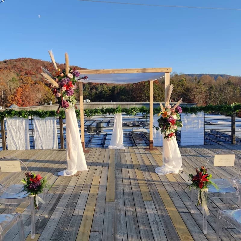 Cedar canopy outdoor wedding