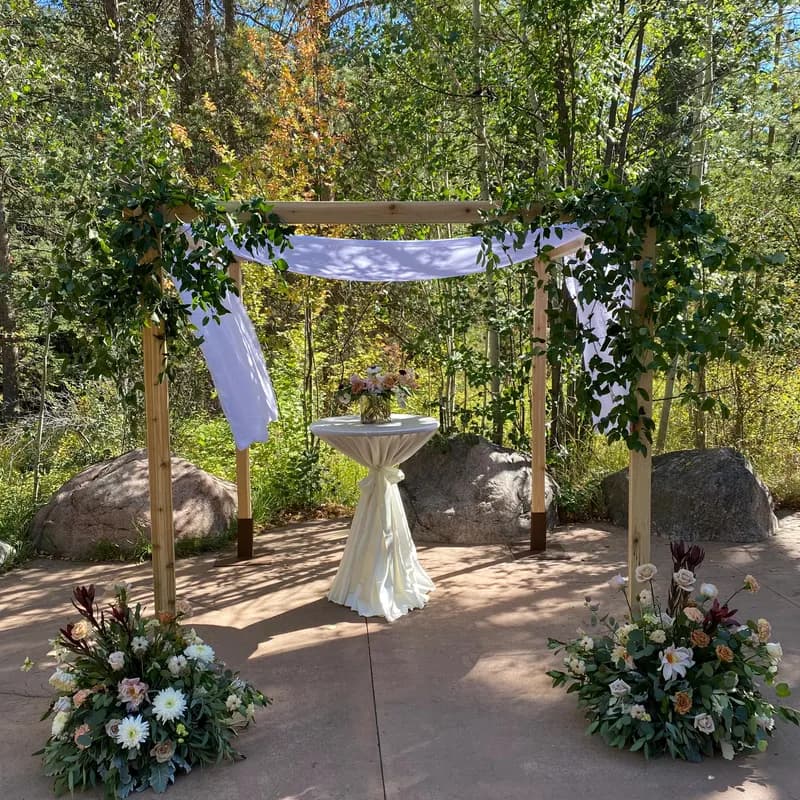 Cedar canopy with draping