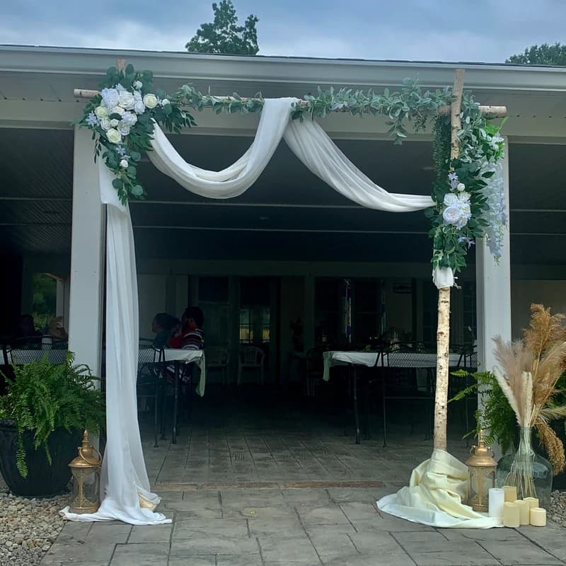 Simple birch arch ceremony