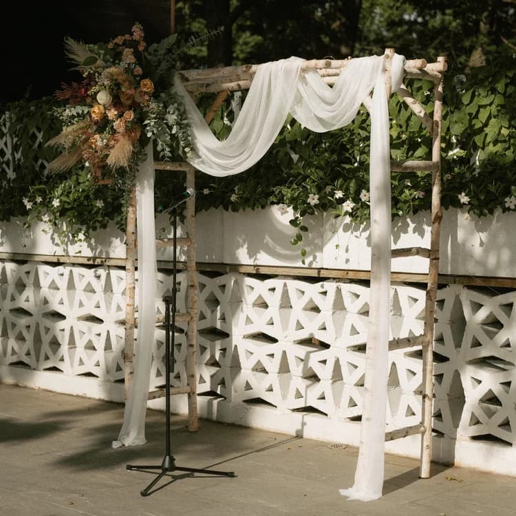 Classic birch arch with florals